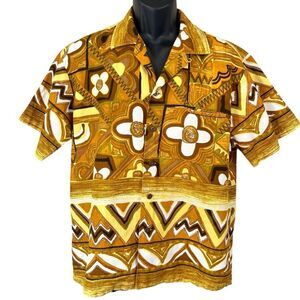 Vintage 60’s Kamehameha Hawaii Floral Abstract Hawaiin Shirt